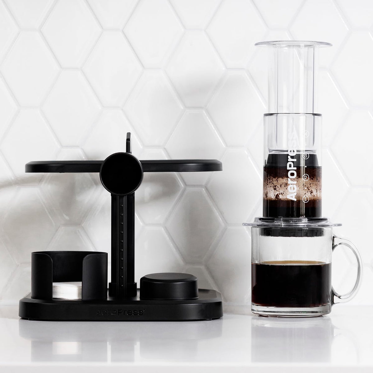 Black Compact AeroPress Organizer Stand I813