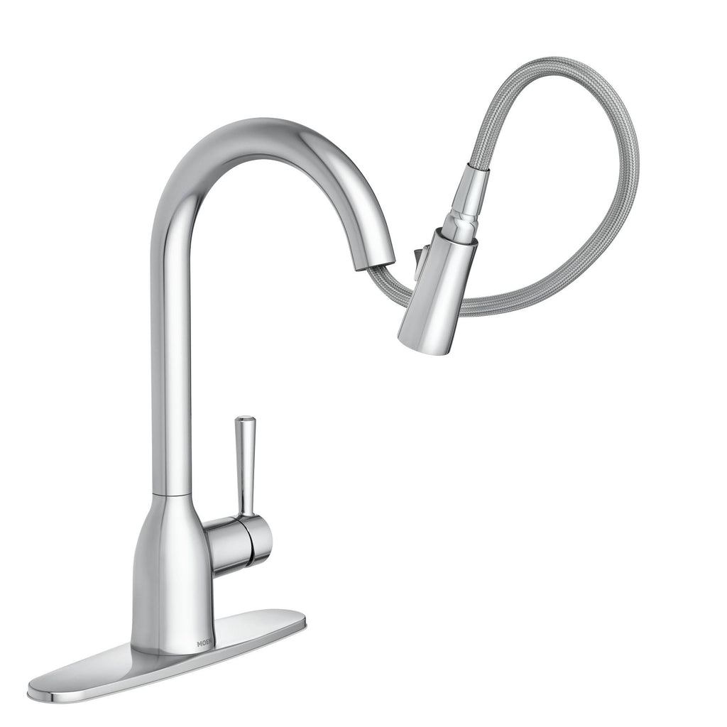Adler Pull Down Single Handle Kitchen Faucet with Power Clean Finish: Spot Resist Stainless J945576