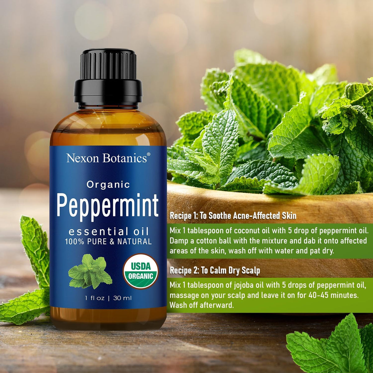 Organic Peppermint Essential Oil 30 ml Q633693