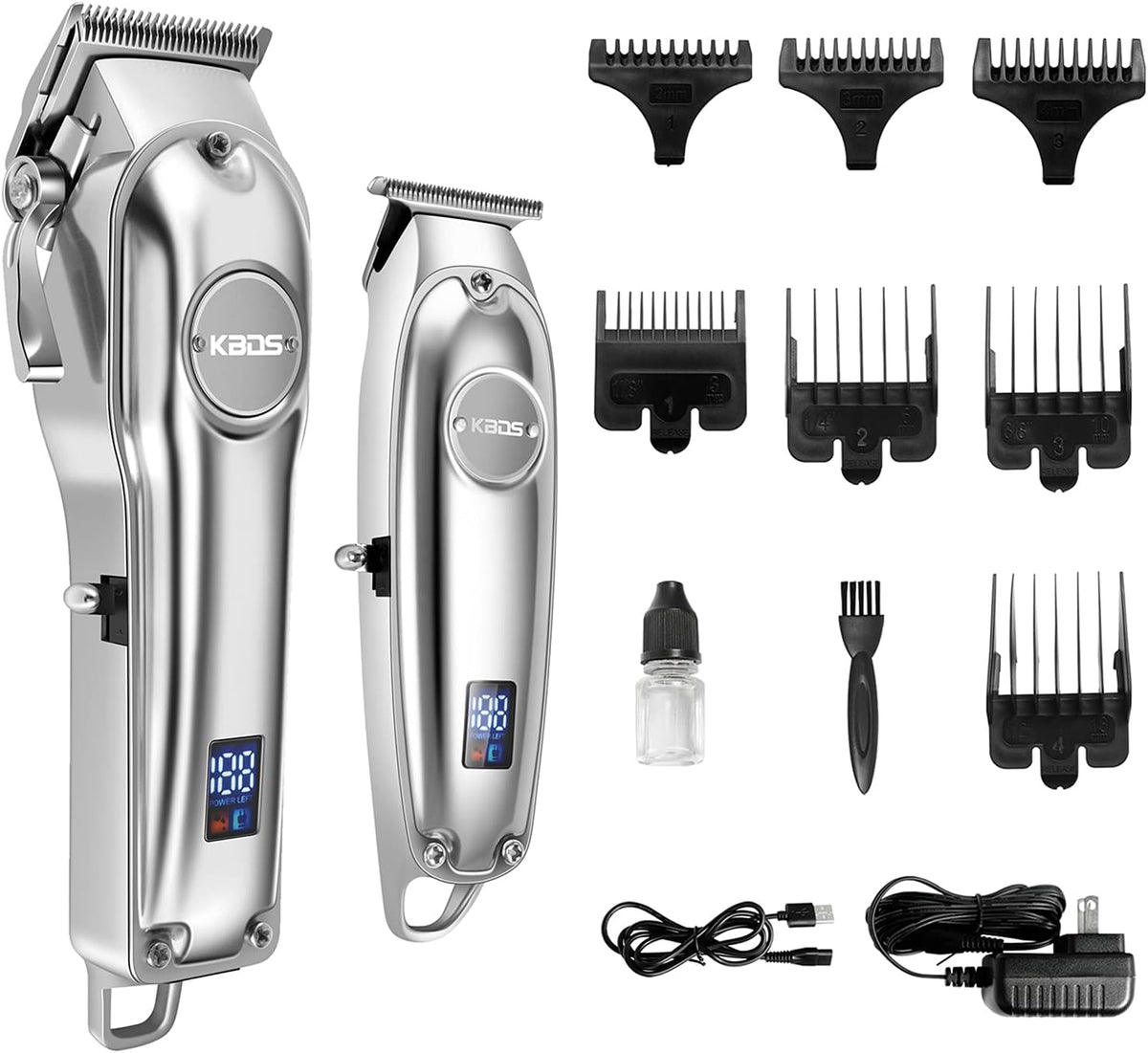 Cordless Hair Clippers and T-Blade Hair Trimmer Barber Kit with Stainless Steel Blades, Pack of 2 U2941