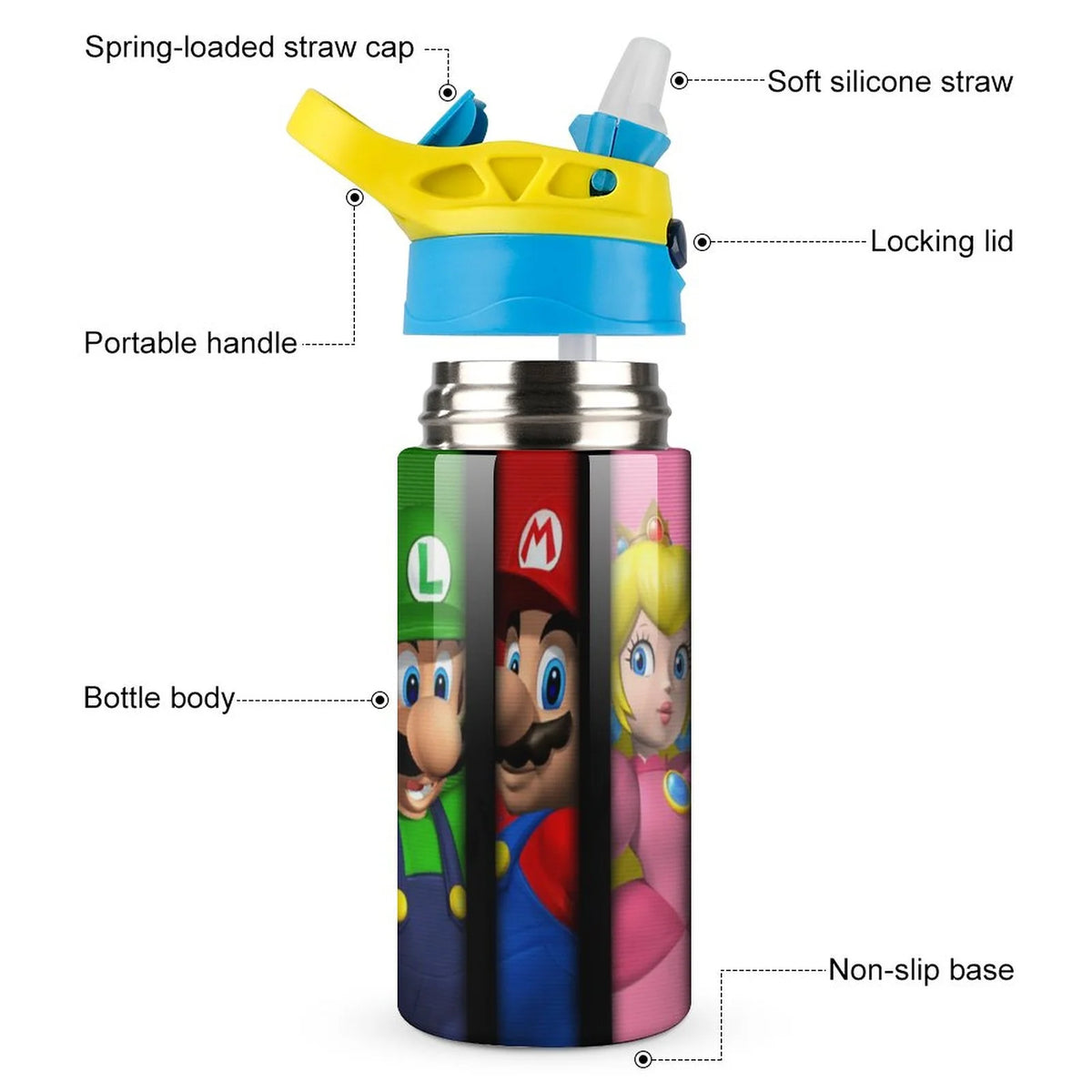 Insulated Stainless Steel Water Bottle With Straw P5229