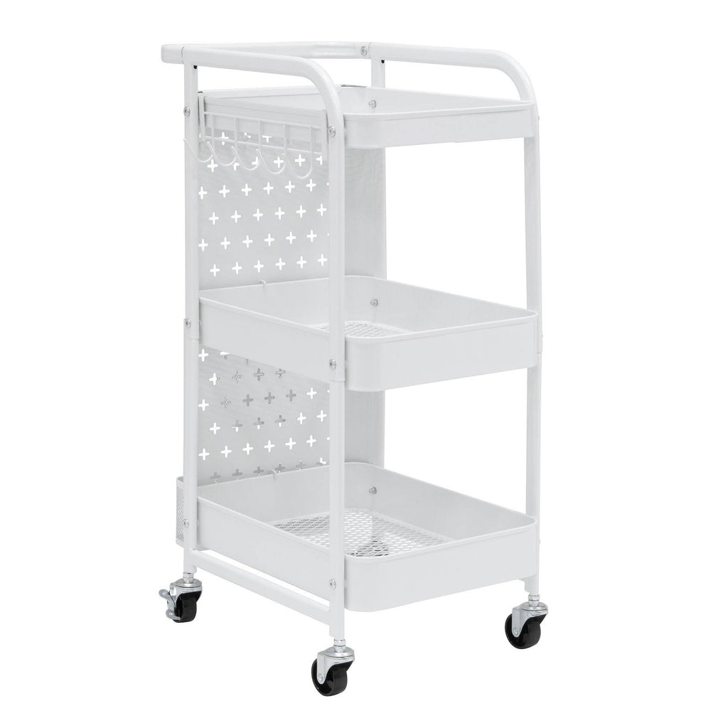White 3-Tier Metal Utility Cart T63844