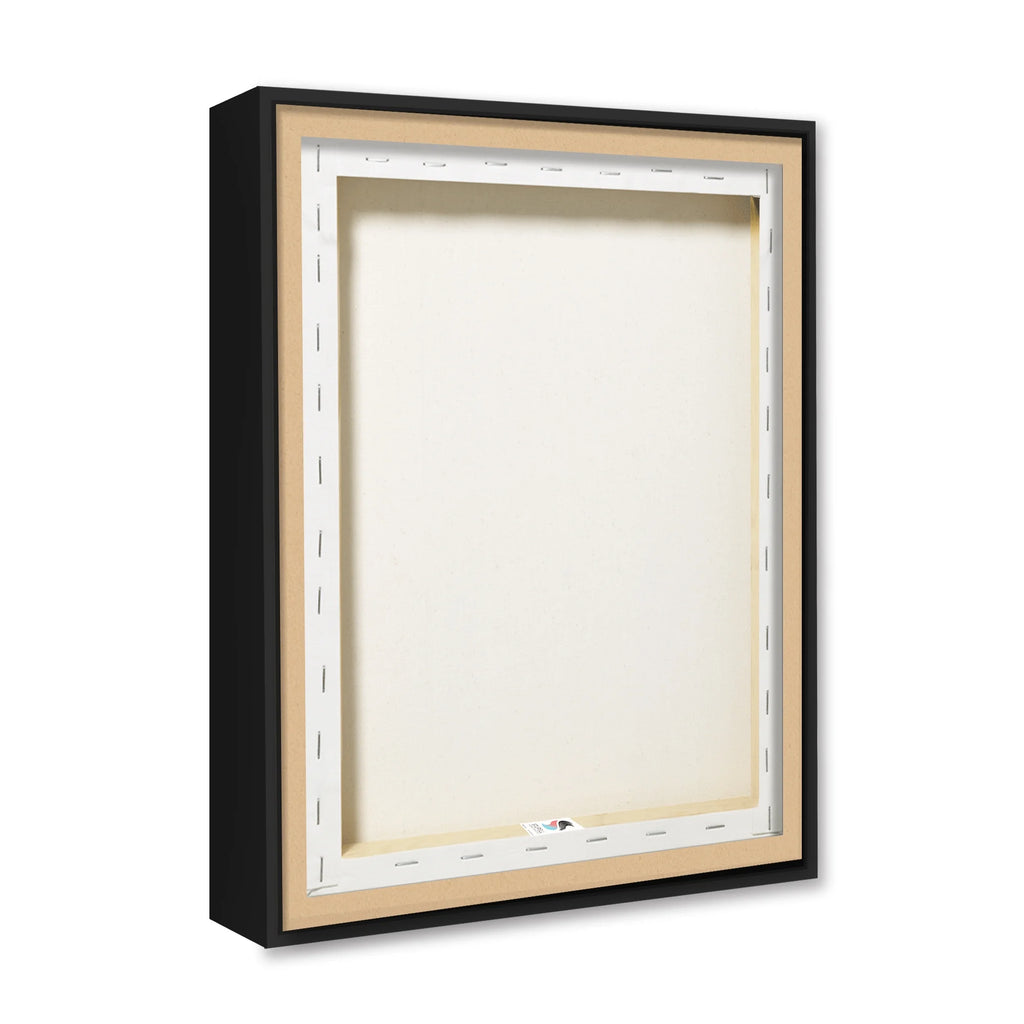 Jet Black Floating Framed Canvas Print Wall Art K2929