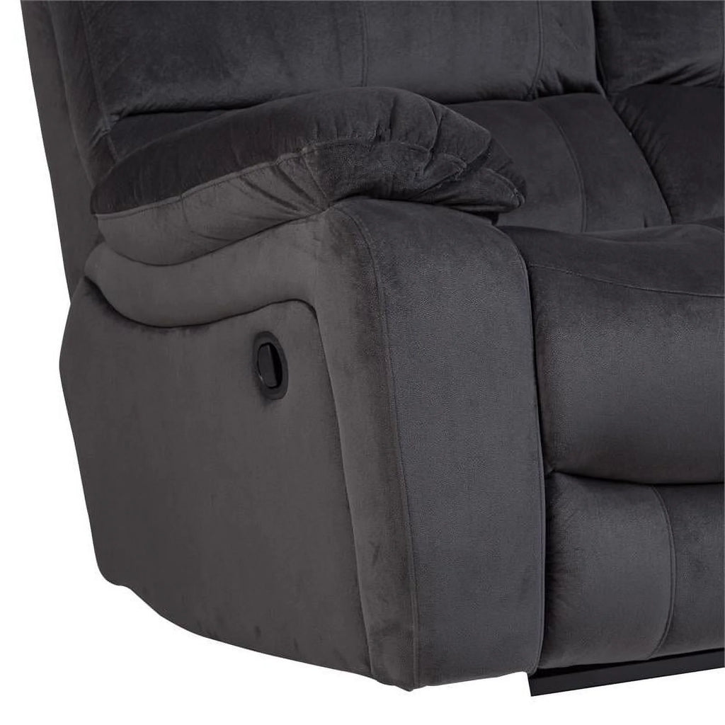 Steel Gray Plush Reclining Sofa P373860