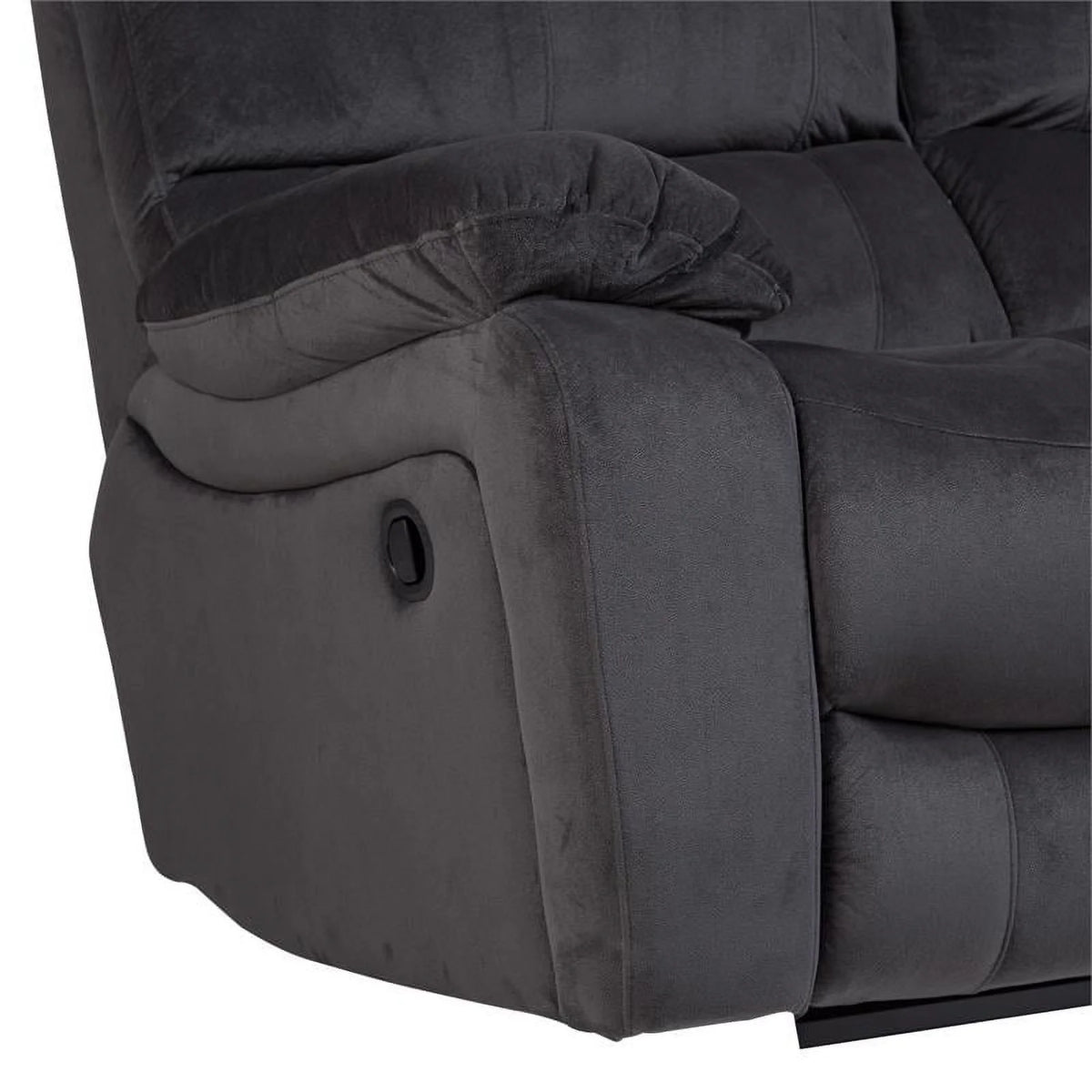 Steel Gray Plush Reclining Sofa P373860