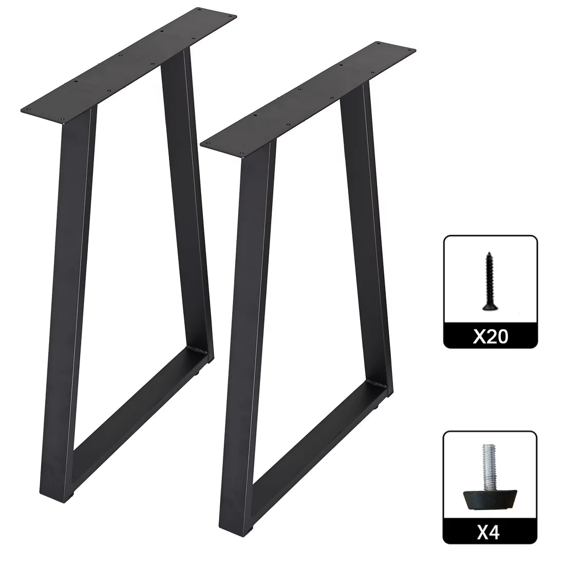 Metal Table Legs 28" Trapezoid Heavy Duty Set of 2 O119