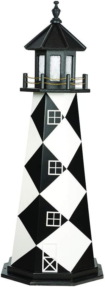 Black/White Wood Decorative Lighthouse R19697
