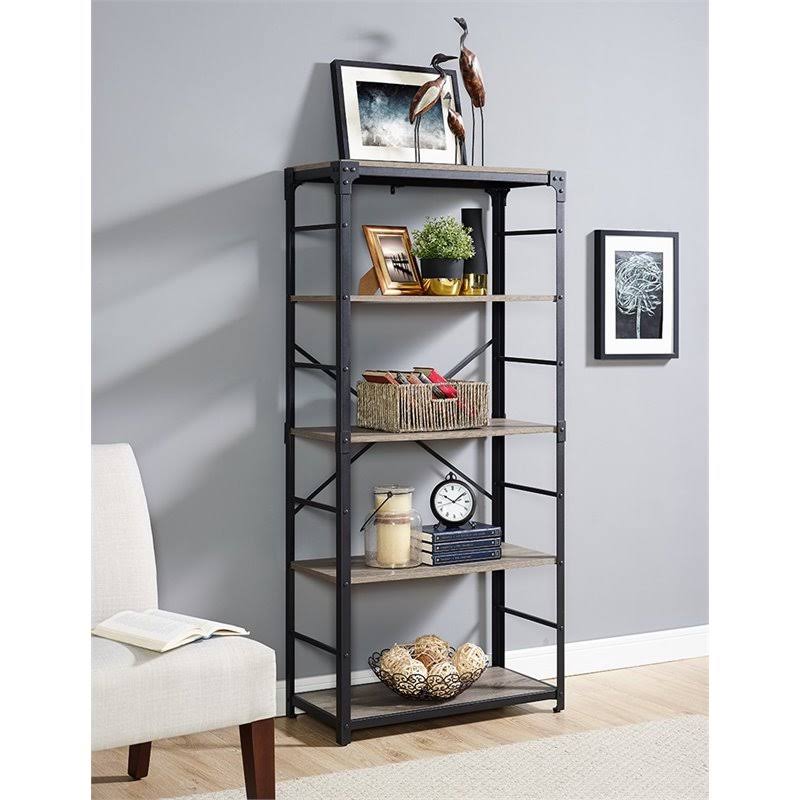 4 Shelf Bookcase in Driftwood R1487