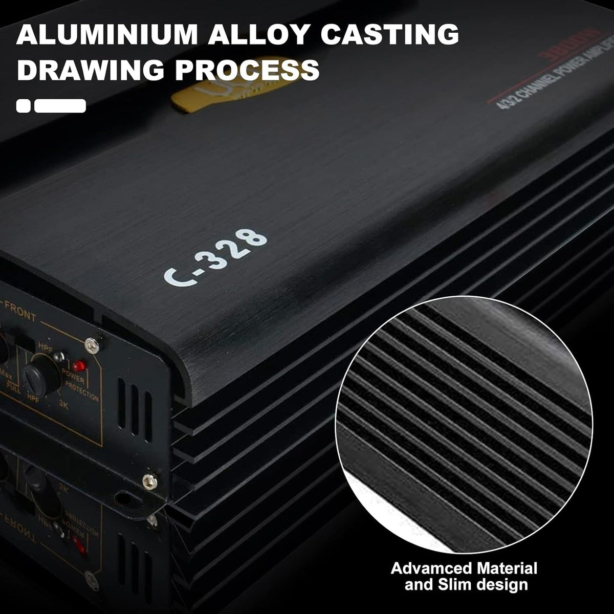 12V 4 Channel Car Audio Amplifier Aluminum Alloy Pack of 2 J189