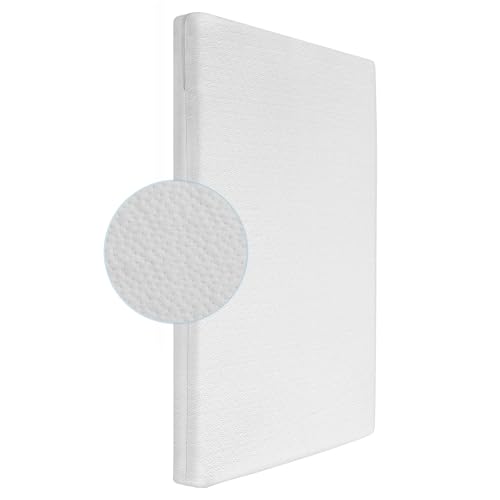 2-Stage Dual Firmness Mini Crib Mattress with Cooling Gel Memory Foam, White L9318