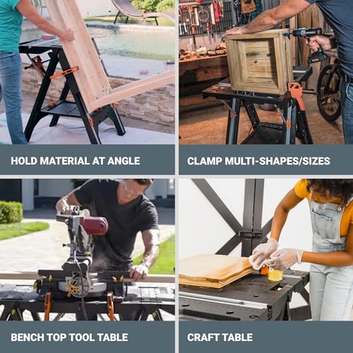 2-in-1 Folding Work Table & Sawhorse Portable Workbench M29560