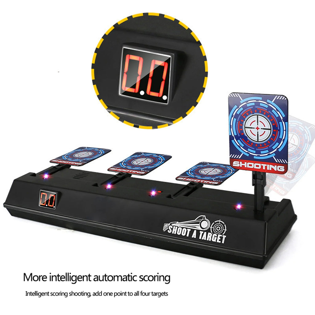 Electronic Scoring Shooting Targets, 4 Targets LED Light Auto Reset L61791