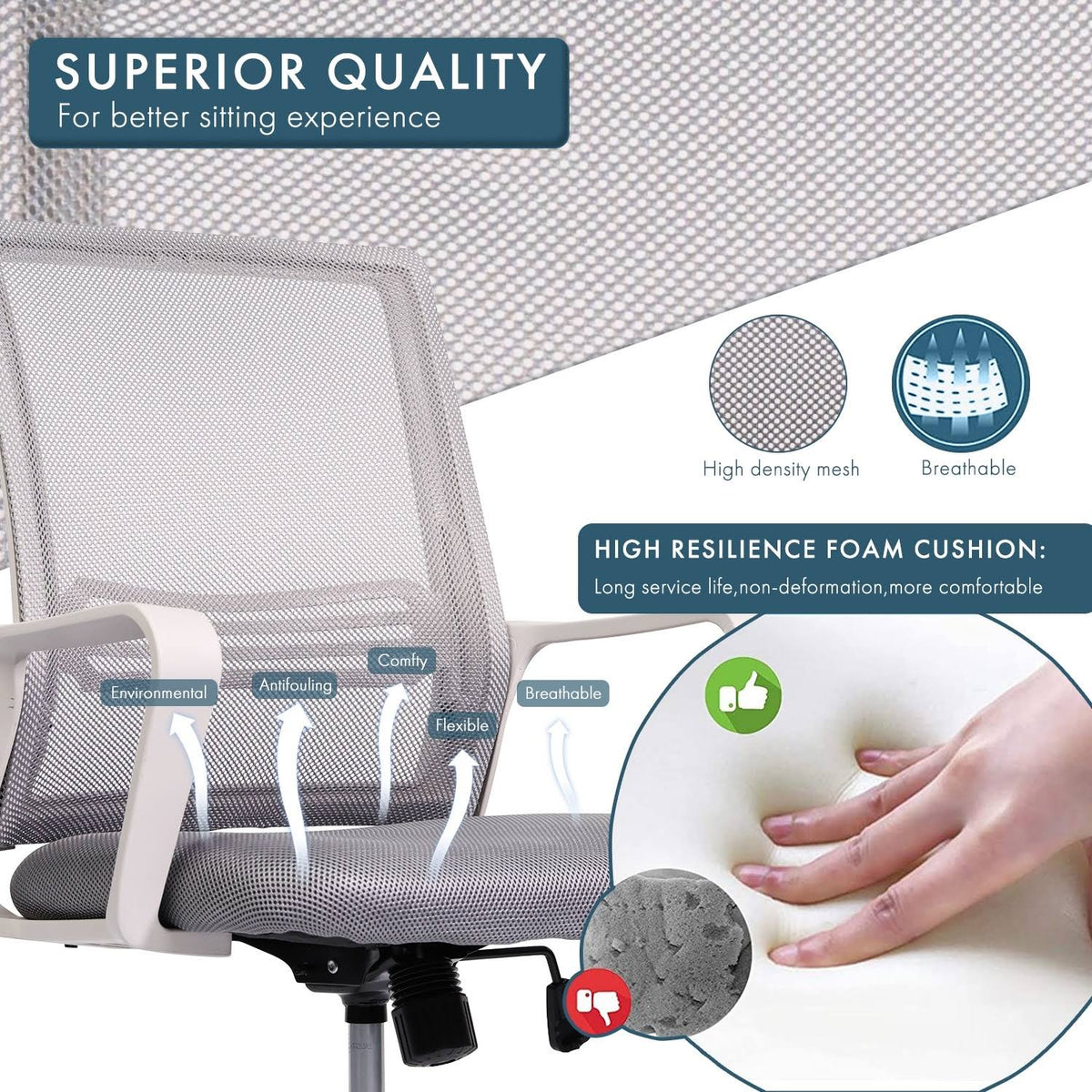 Black Adjustable Swivel Office Chair B7280