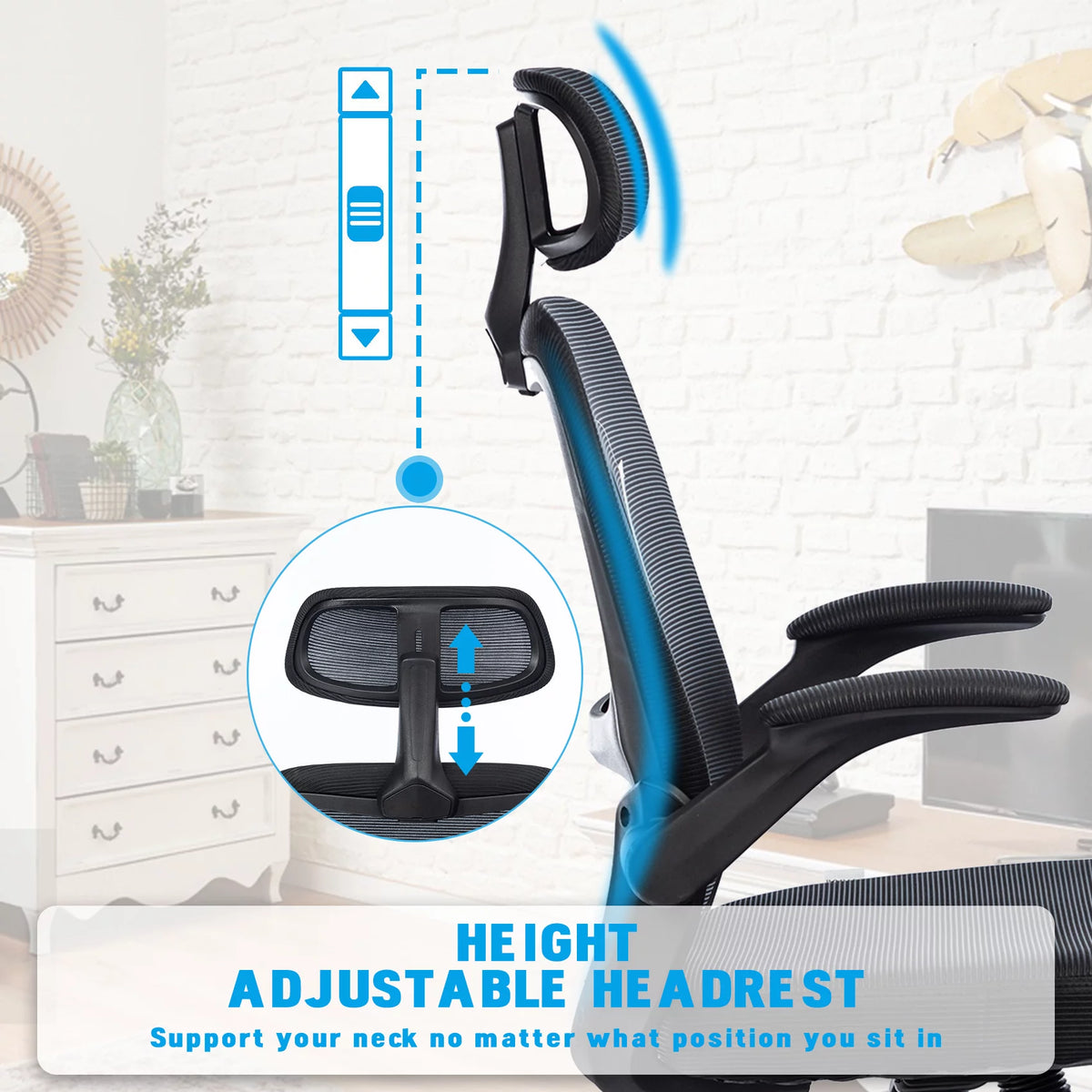 Black Ergonomic Office Chair with Lumbar Support W3417