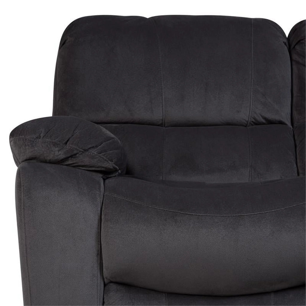 Steel Gray Plush Reclining Sofa P373860