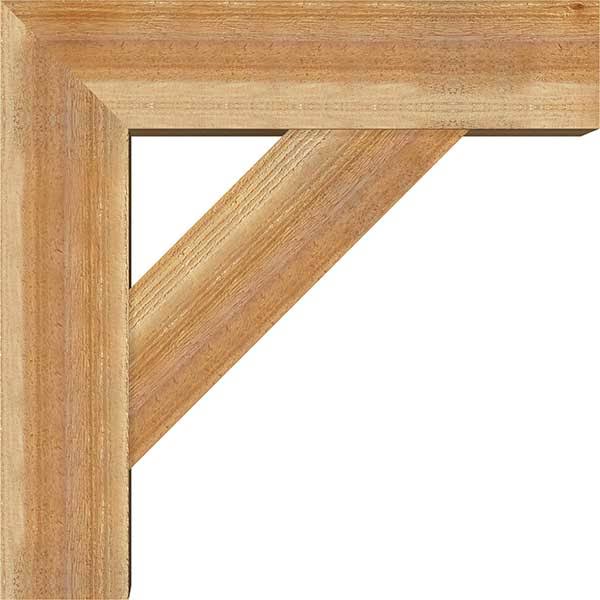 8x22W x 28x22D x 28x22H Traditional Block Rough Sawn Bracket with Offset Brace U11093
