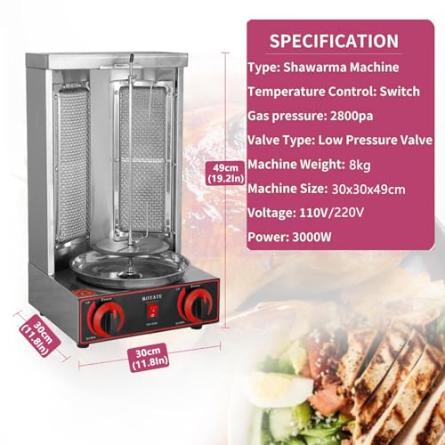 Countertop Rotisserie Grill Kebab Vertical Rotisserie Gas X321