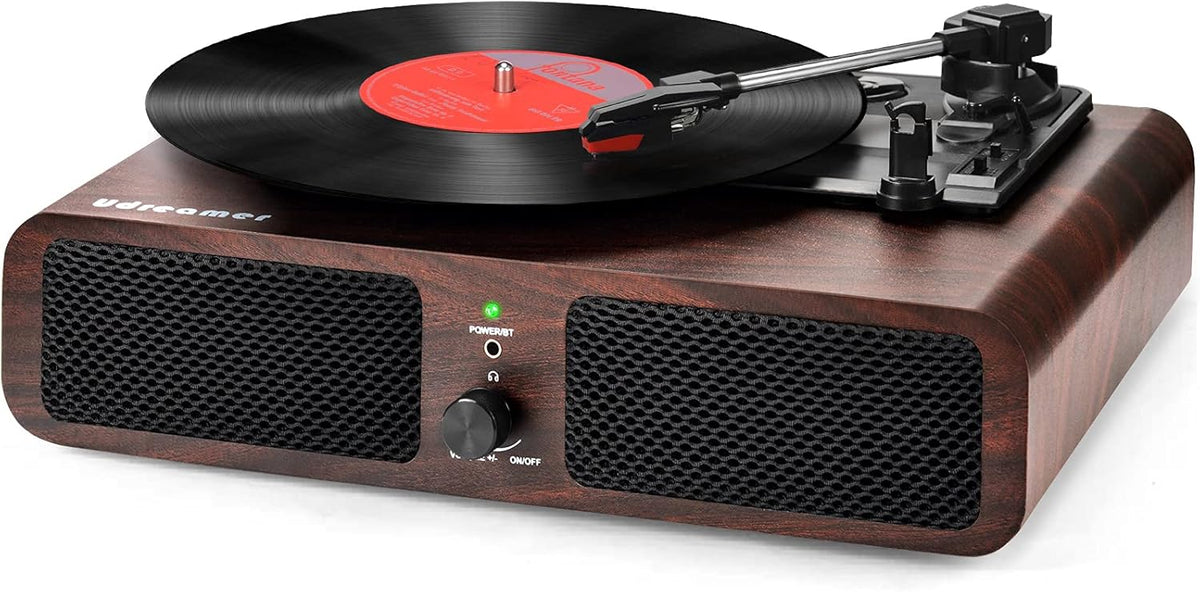 Record Player Vinyl Wireless Turntable with Built-in Speakers 3-Speed Portable Vintage LP Player R26293