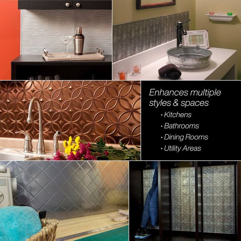 Brushed Nickel 15 Sq. ft. Backsplash Kit E8804