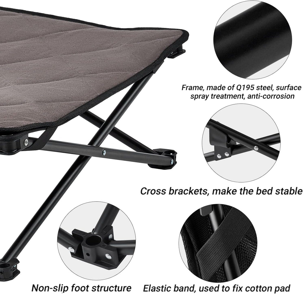 Elevated Folding Dog Cot with Washable Sleeping Mattress and Carrying Bag C6038