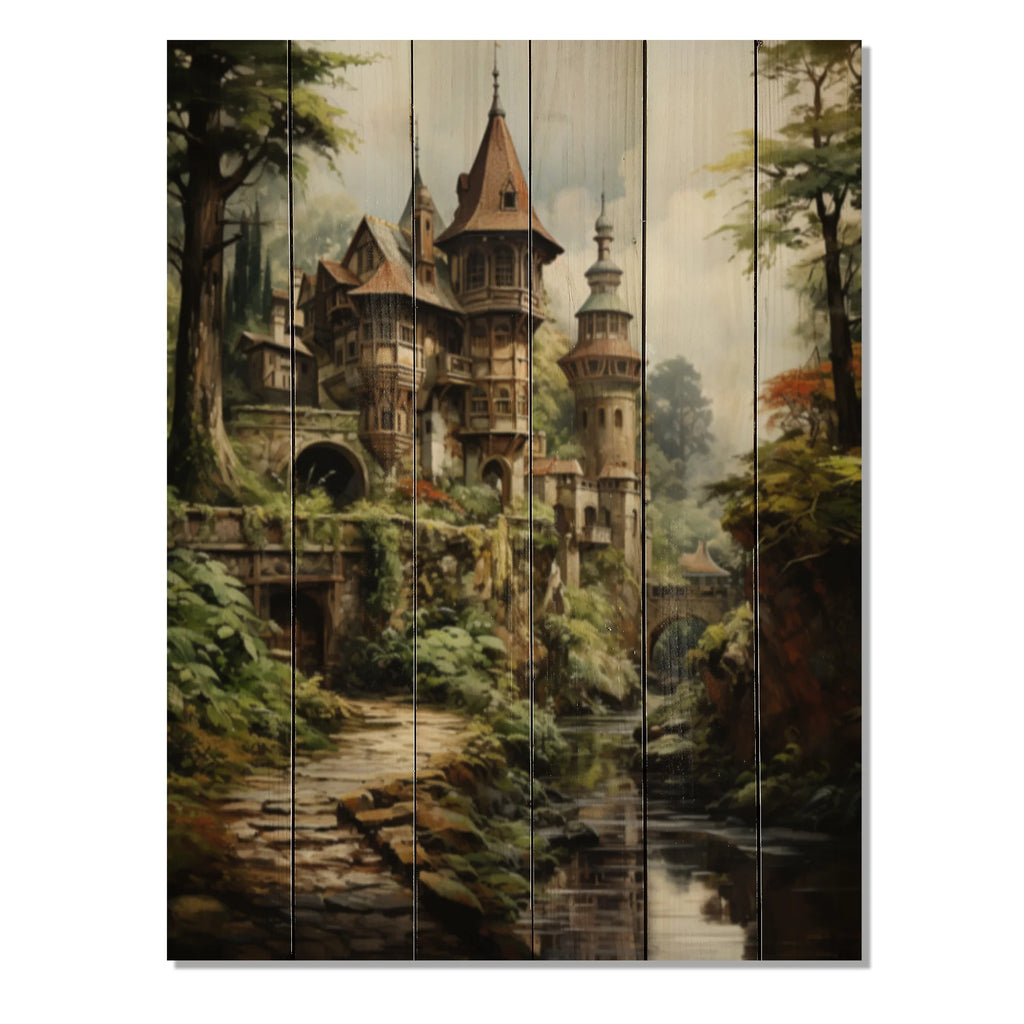 Rustic Wall Art Print on Natural Pine Wood M16355
