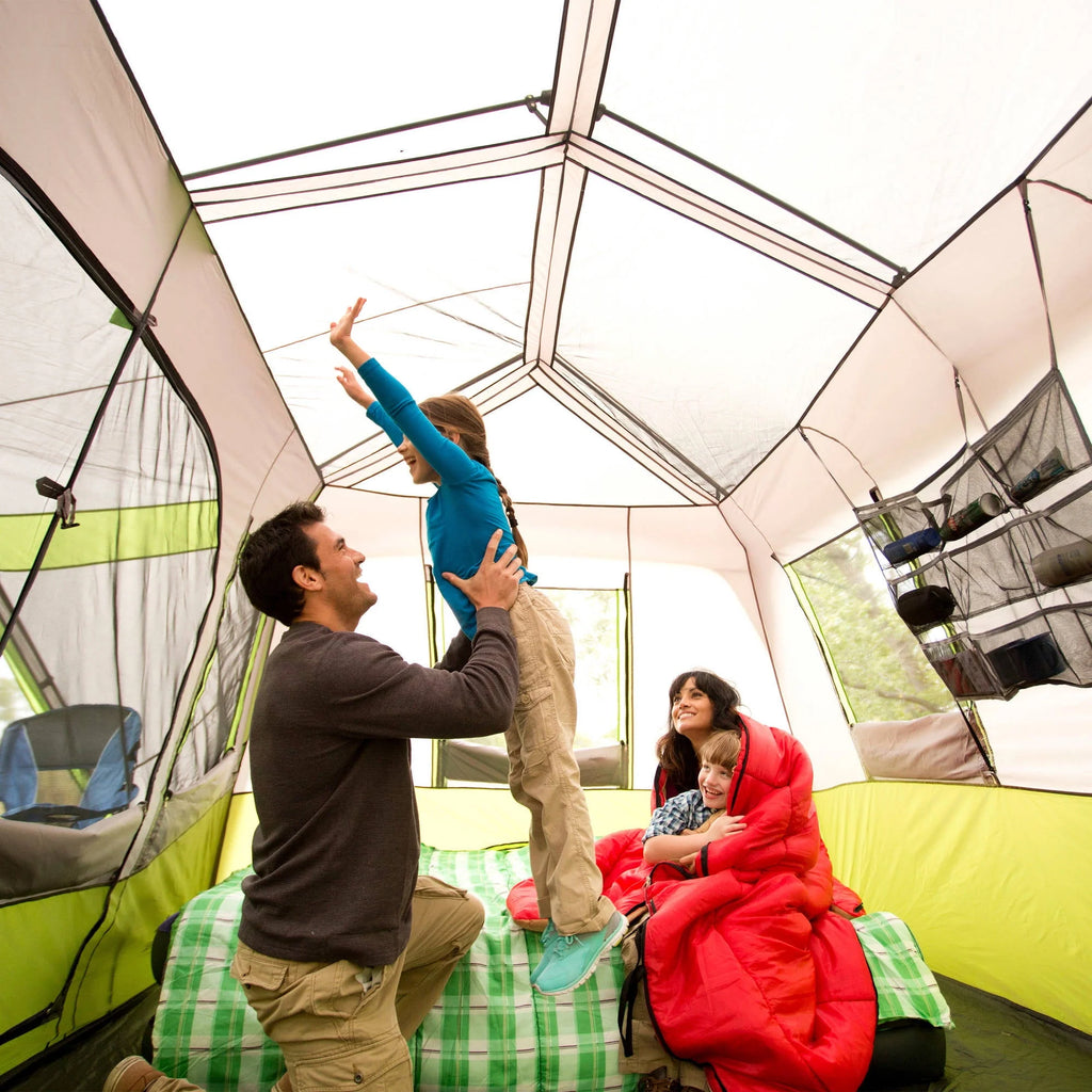 14' x 13.5' 9 Person 2 Room Instant Cabin Tent with Screen Room A6086