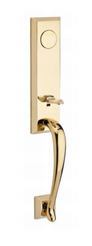 Full Dummy Del Mar Handleset Right Hand Curve Lever Traditional Square Rose Brass A75549