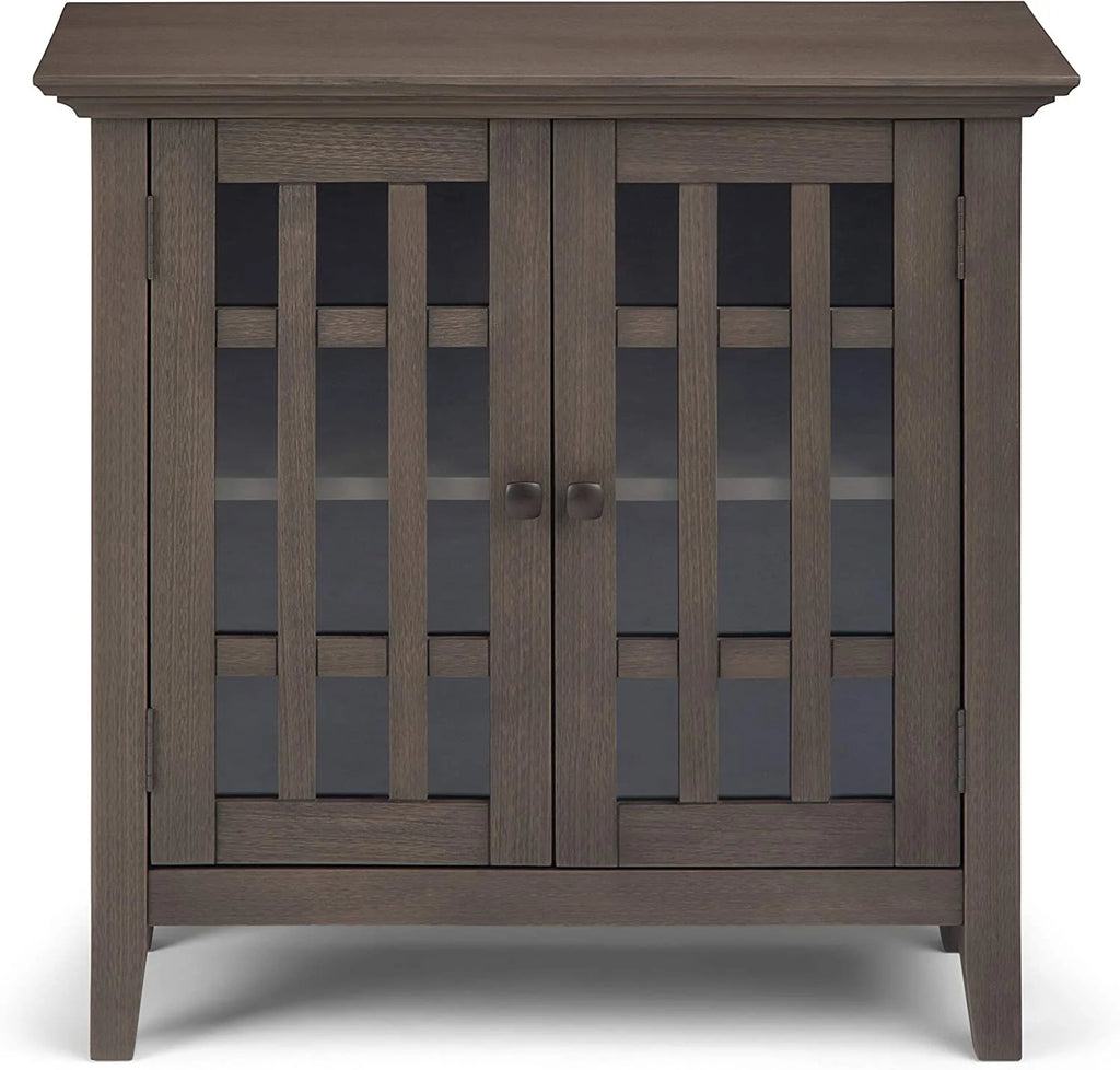 32 inch Wide Low Storage Media Cabinet with 2 Tempered Glass Doors S6334