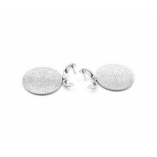 14K White Gold Round Drop Earring N789359