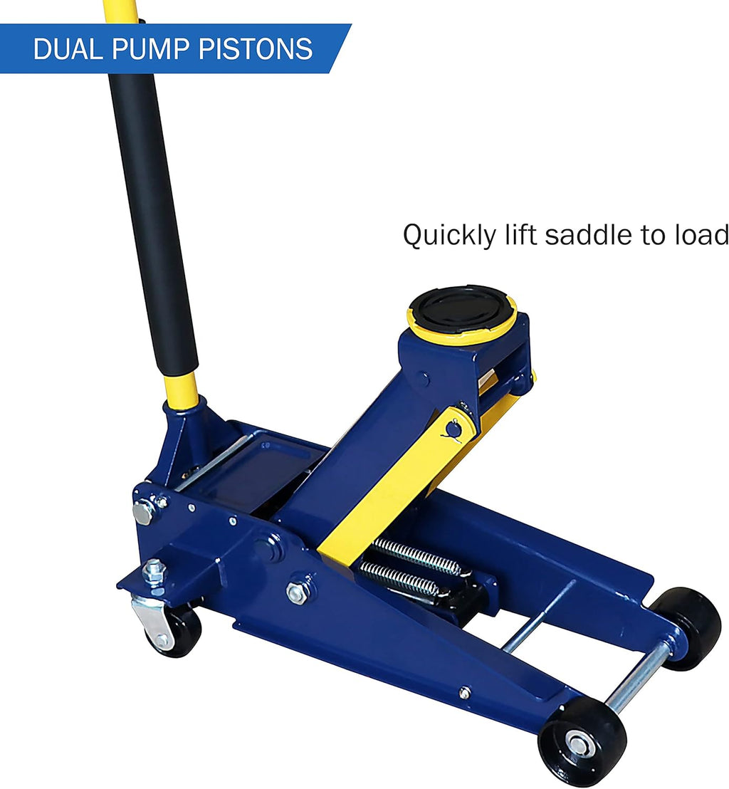 3 Ton Heavy-Duty Steel Hydraulic Floor Jack with Double Pumps T63413