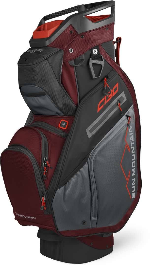 Black Charcoal White Red Cart Bag E409