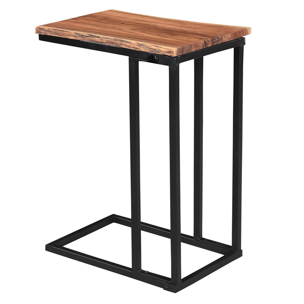 Natural Brown and Black Accent Table Q67232