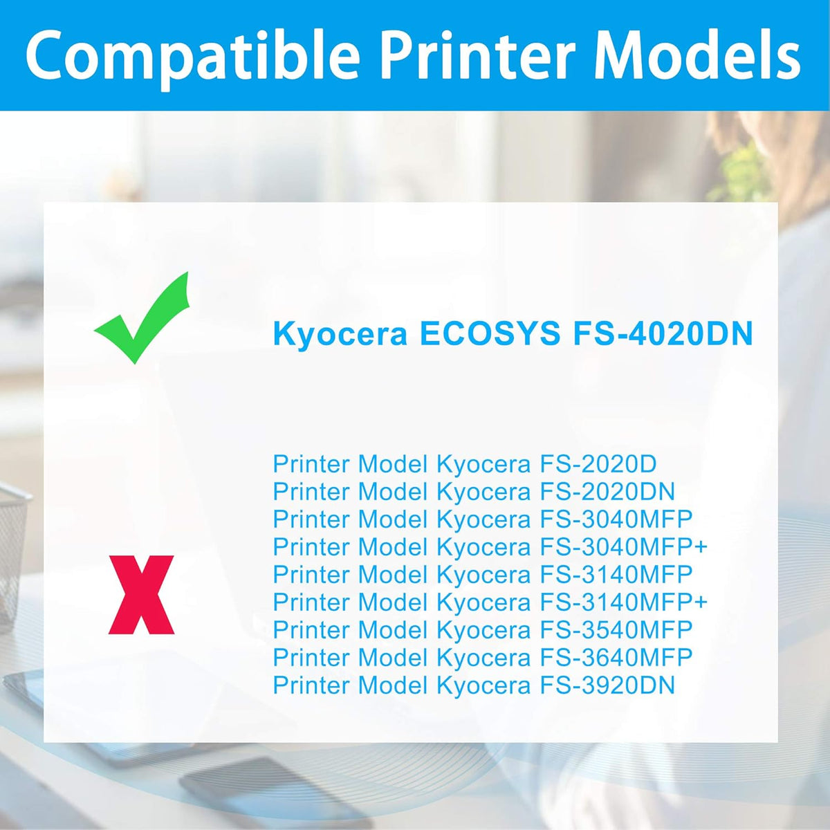2-Pack Black Toner Cartridge for Kyocera FS-4020DN A3999