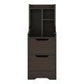 Walnut Wood 2-Drawer Nightstand with Open-Shelf X359