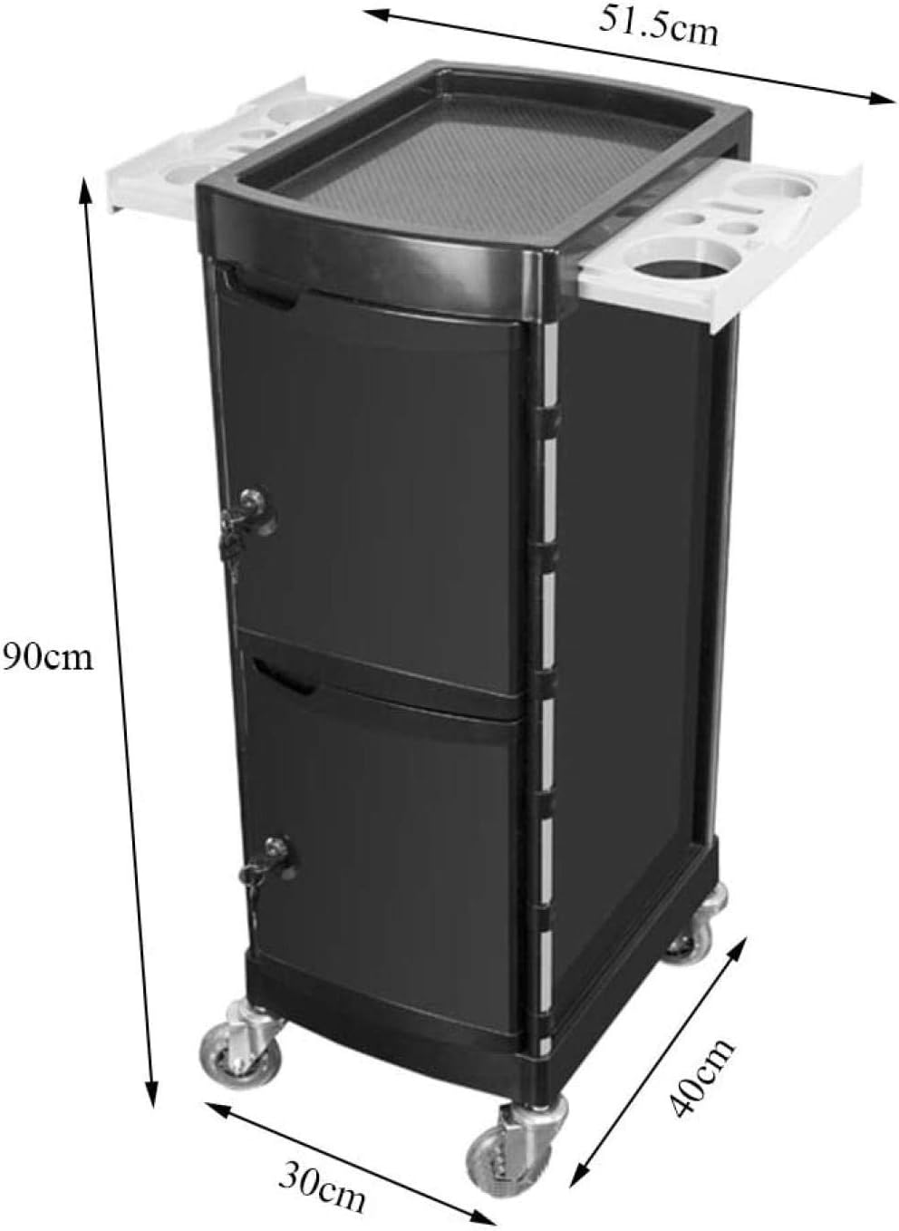 6 Drawers Rolling Cart with Lockable Cabinet Door D902
