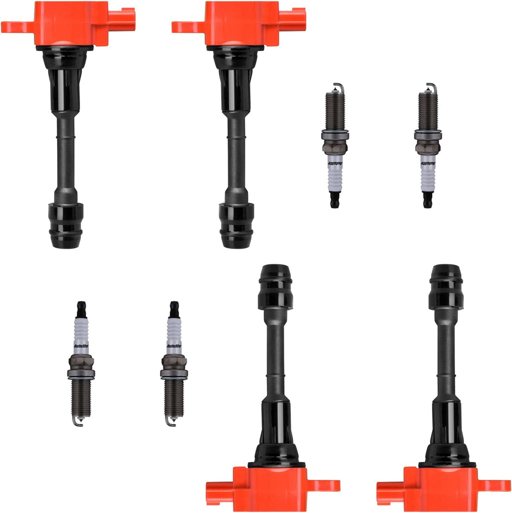 4pc Racing Ignition Coil Pack And Platinum Spark Plug Compatible With Nissan Altima Sentra X-Trail 2002 2003 2004 2005 2006 2.5L L4 S8407
