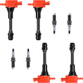 4pc Racing Ignition Coil Pack And Platinum Spark Plug Compatible With Nissan Altima Sentra X-Trail 2002 2003 2004 2005 2006 2.5L L4 S8407