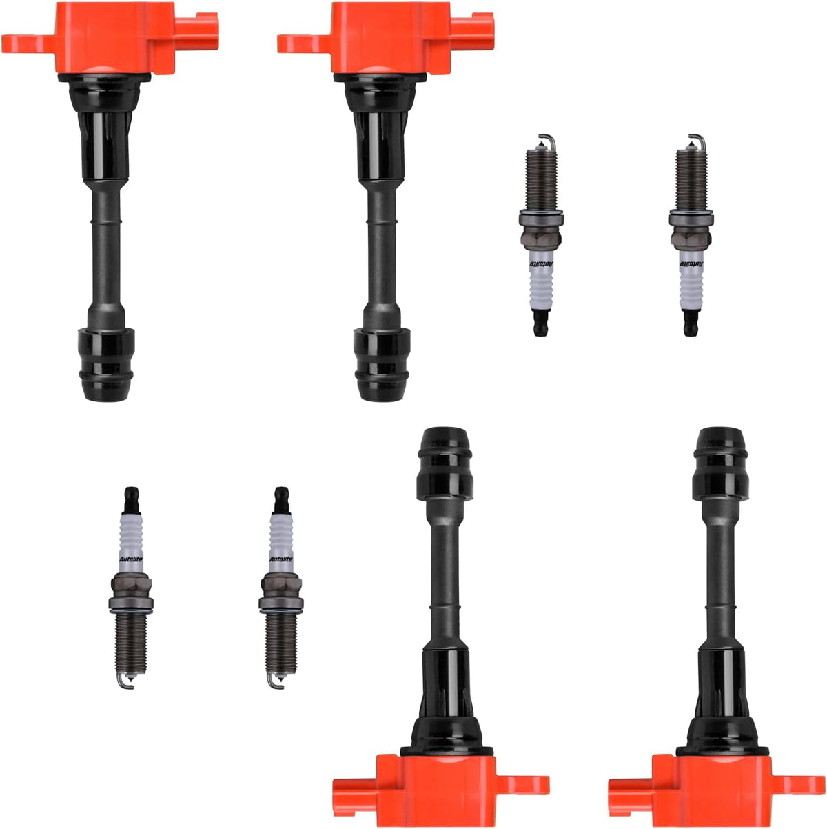 4pc Racing Ignition Coil Pack And Platinum Spark Plug Compatible With Nissan Altima Sentra X-Trail 2002 2003 2004 2005 2006 2.5L L4 S8407