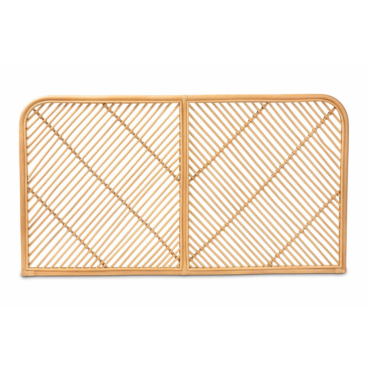 Natural Brown Rattan Queen Size Wall-Mount Headboard B51656