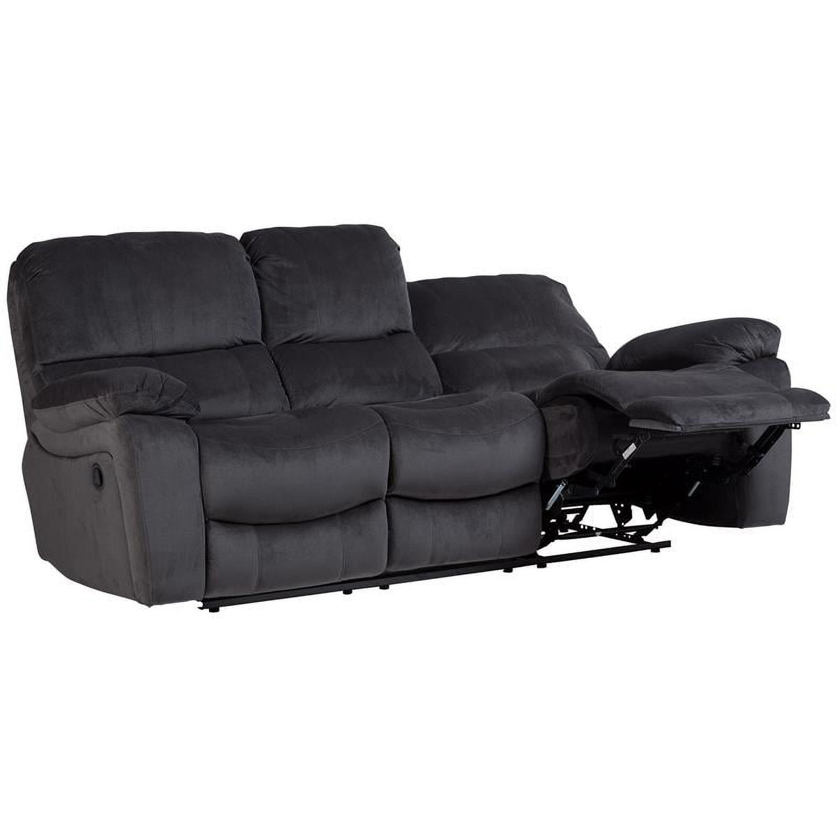 Steel Gray Plush Reclining Sofa P373860