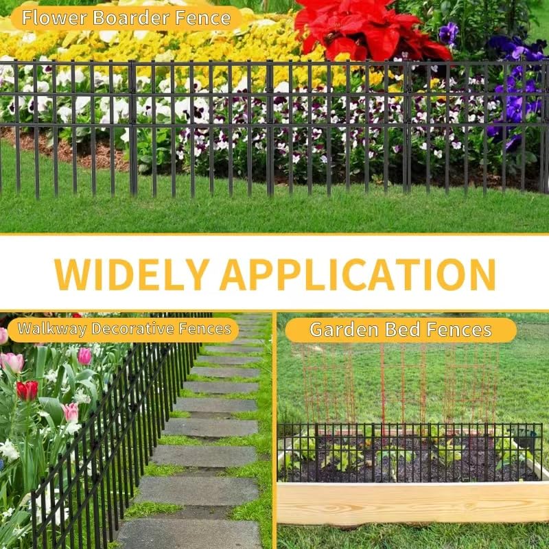 25 Pack 17in No Dig Rustproof Metal Garden Fence H190702