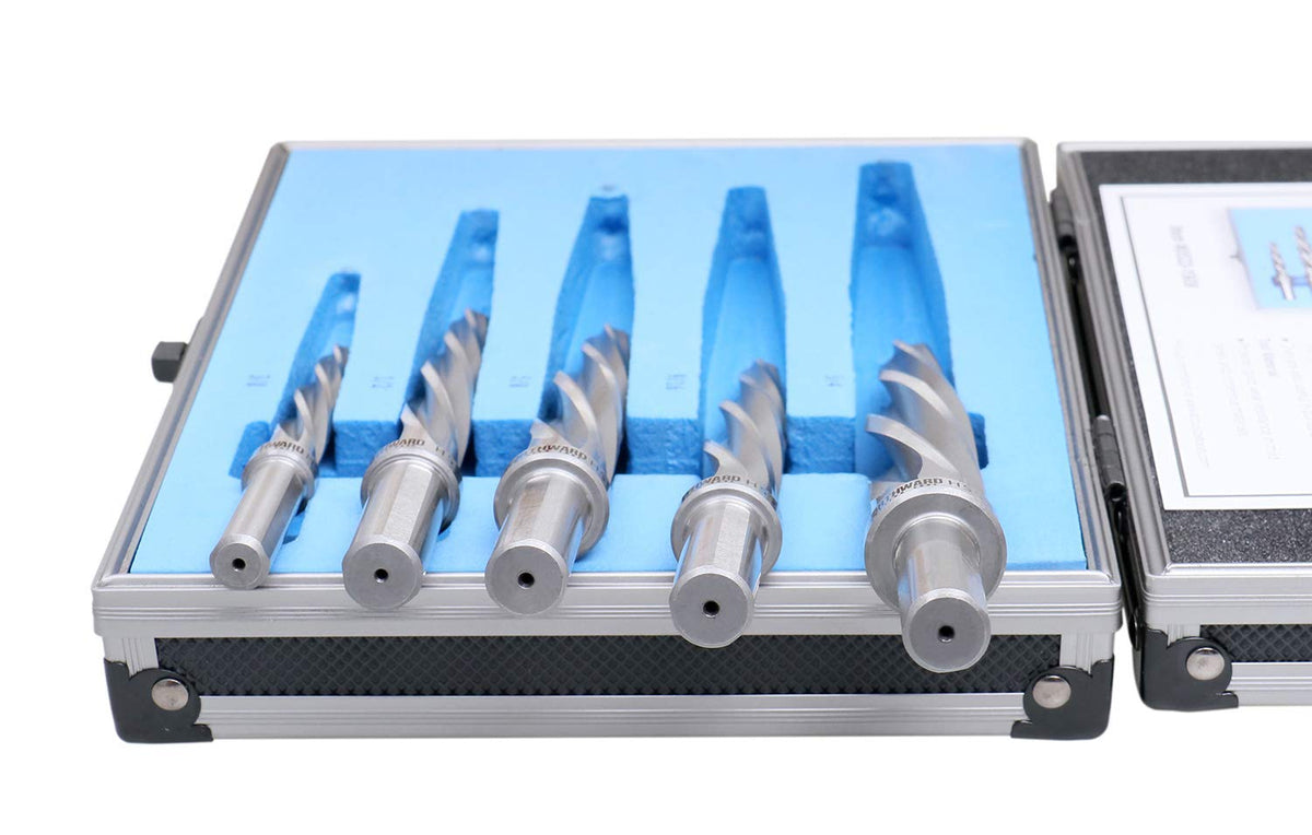 5 Pc H.S.S. Spiral Flute Car Reamer Set with Aluminum Case E61871