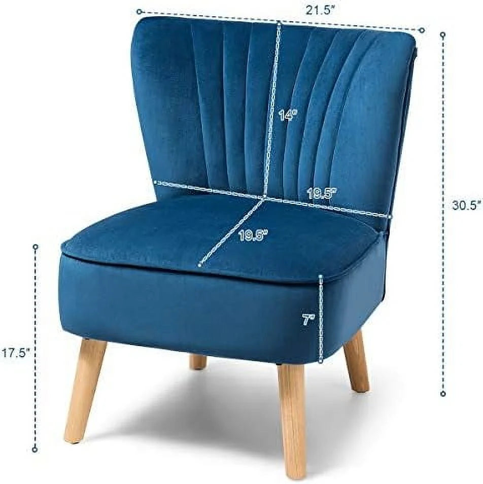 Velvet Accent Chair with Wood Legs A881