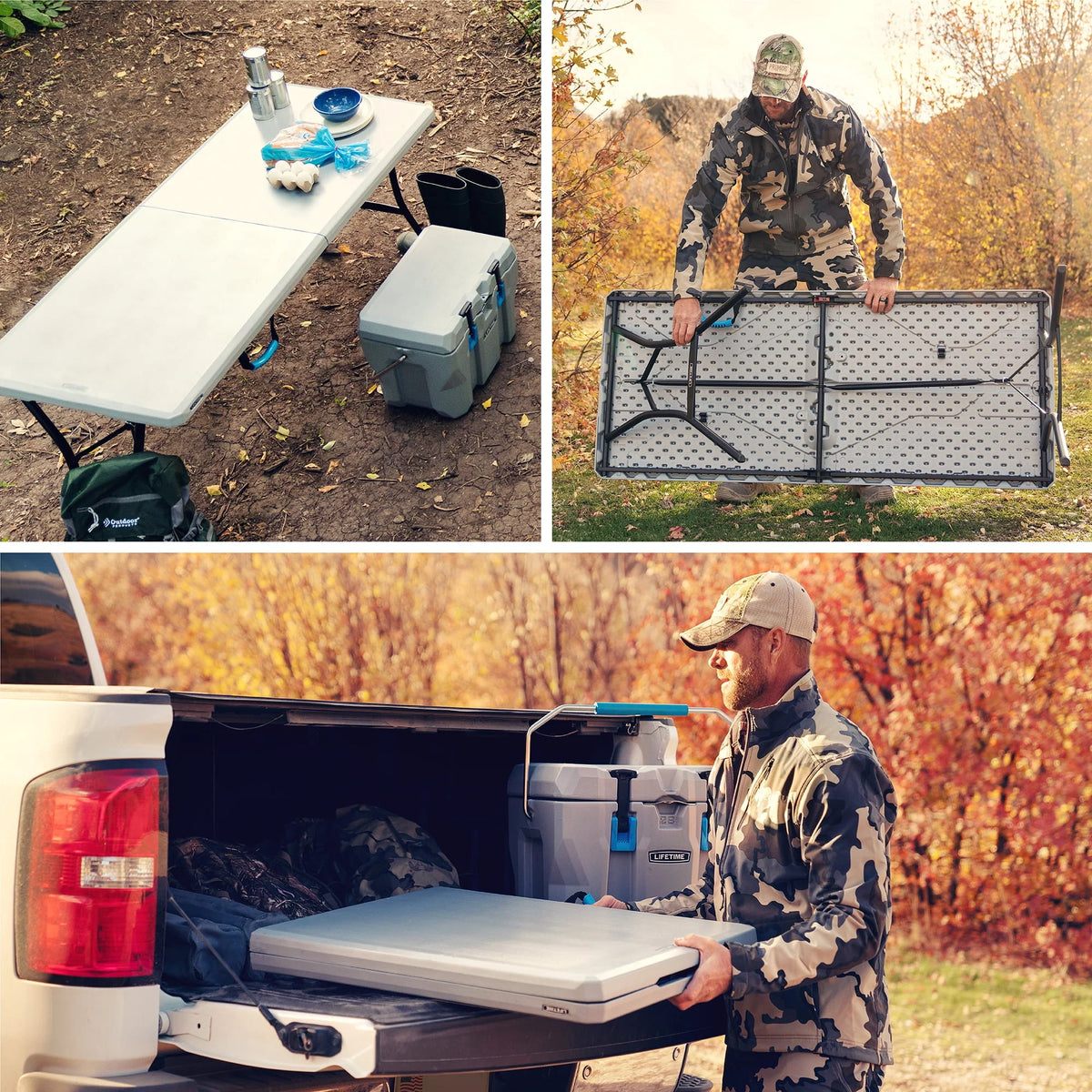 5 Foot Rectangle Fold-in-Half Table Gray X8318