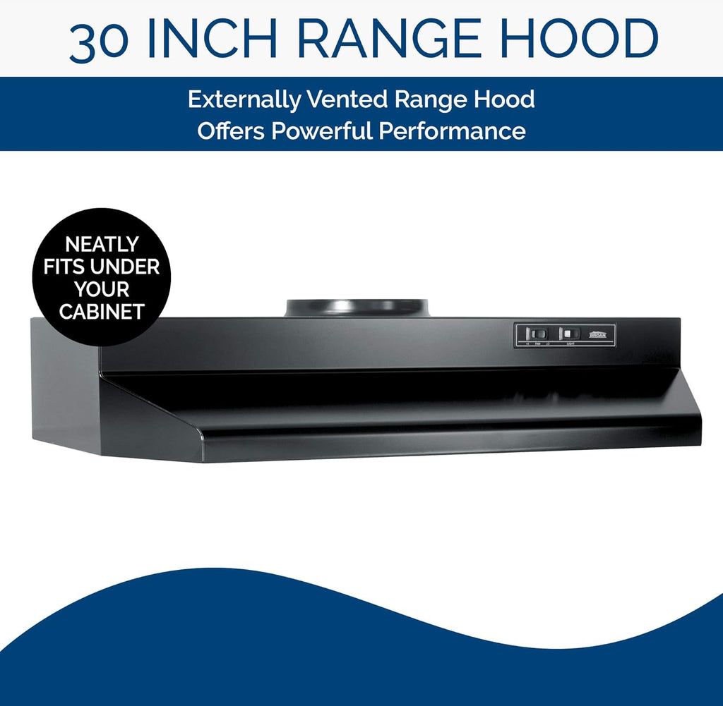 30-Inch Black Range Hood with Light K1204