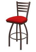 30x22 Swivel Bar Stool with Bronze Finish and Canter Red Seat V9579