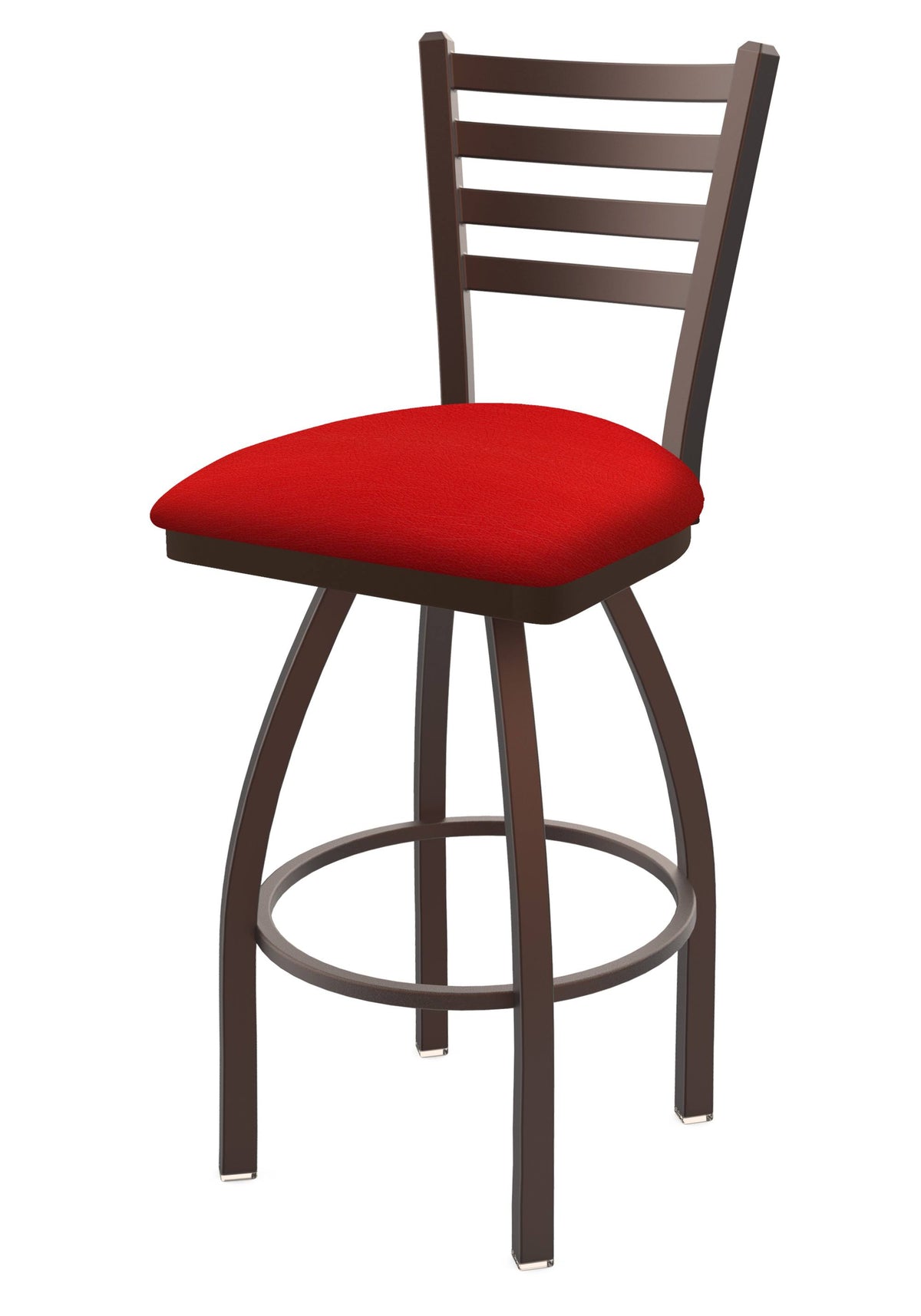 30x22 Swivel Bar Stool with Bronze Finish and Canter Red Seat V9579