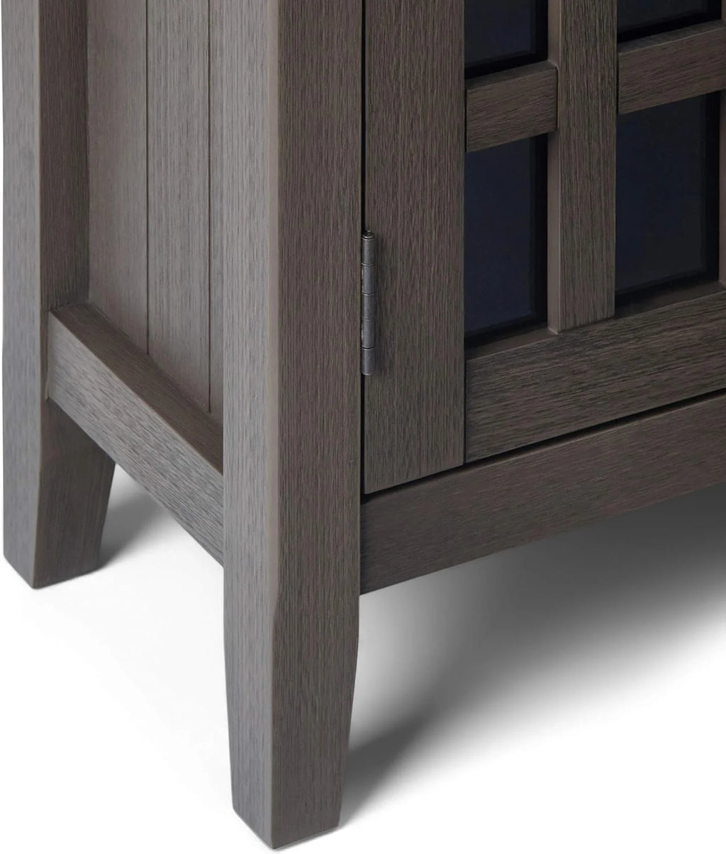 32 inch Wide Low Storage Media Cabinet with 2 Tempered Glass Doors S6334