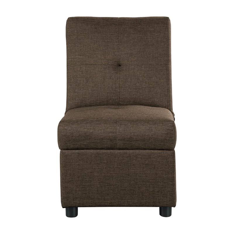 Wood Storage Ottoman with Chair in Brown U786636