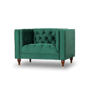 Dark Green Tufted Velvet Armchair Y9758